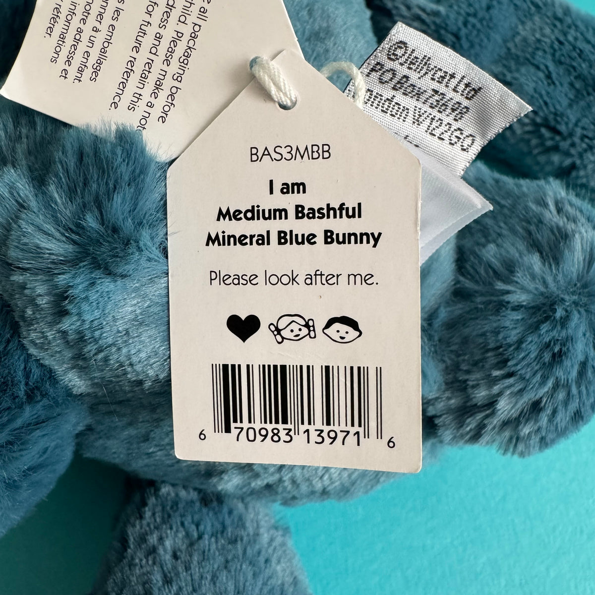 JELLYCAT Bashful Mineral Blue Bunny RETIRED