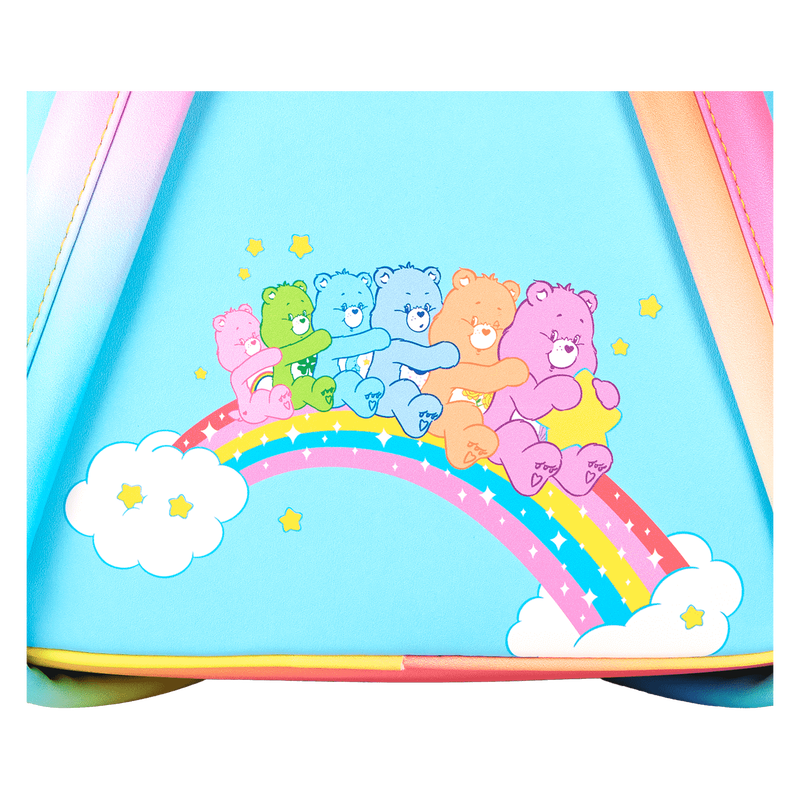 LOUNGEFLY | CARE BEARS Cheer Bear & Share Bear Rainbow Umbrella Mini Backpack
