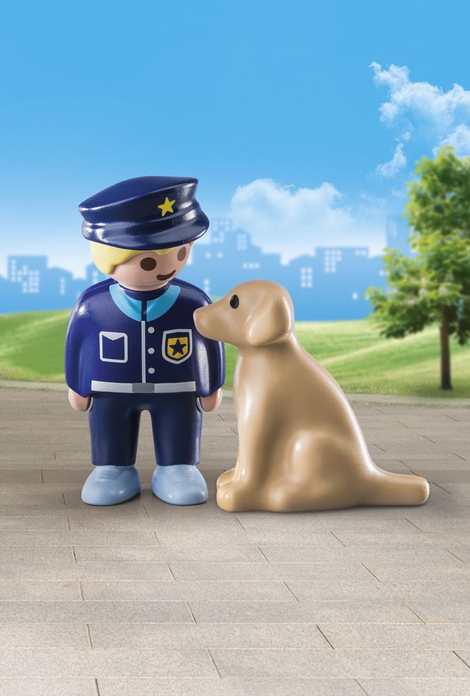 PLAYMOBIL 1.2.3 - Police Officer with Dog - 70408