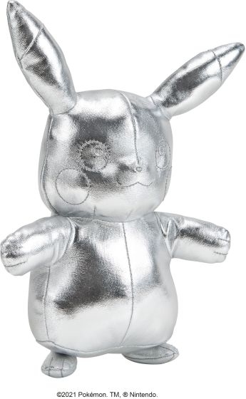 Pokemon 25th Celebration 8" Silver Pikachu Plush