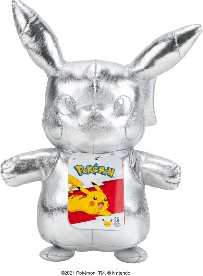 Pokemon 25th Celebration 8" Silver Pikachu Plush